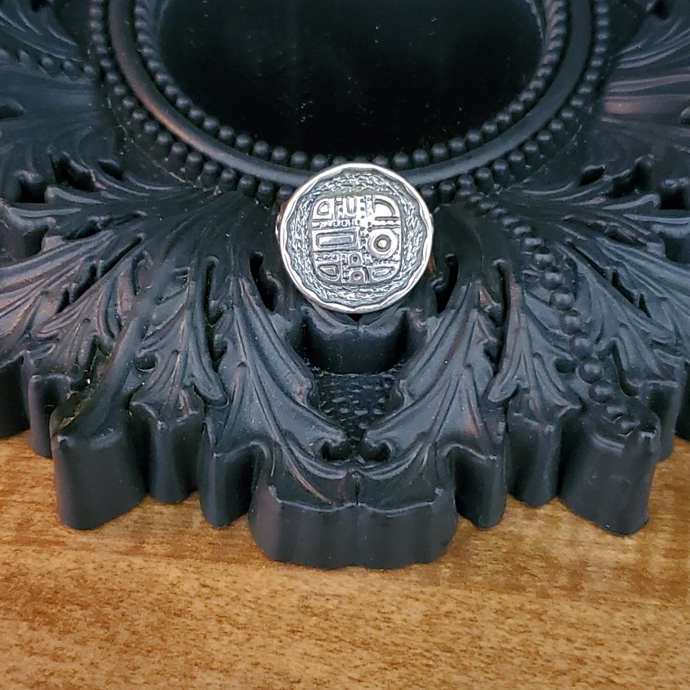 Silpada Aztec Mosaic Oxidized Sterling Silver Ring Approx.  Size 7 - Picture 6 of 15